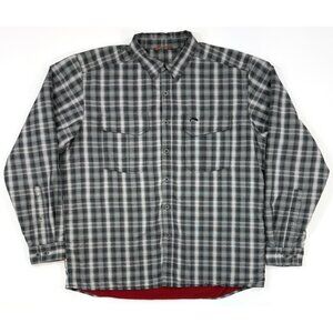 Simms Mens Shirt Fishing Guide Thermal Waffle Fleece Lined Shacket Sz XL Black